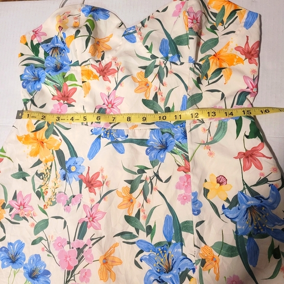 Shein Women's White and Colorful Floral Spaghetti Strap Dress with Split - L - Picture 7 of 7
